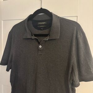Men’s Banana Republic Luxury Touch Standard Fit Heather grey Short sleeve polo